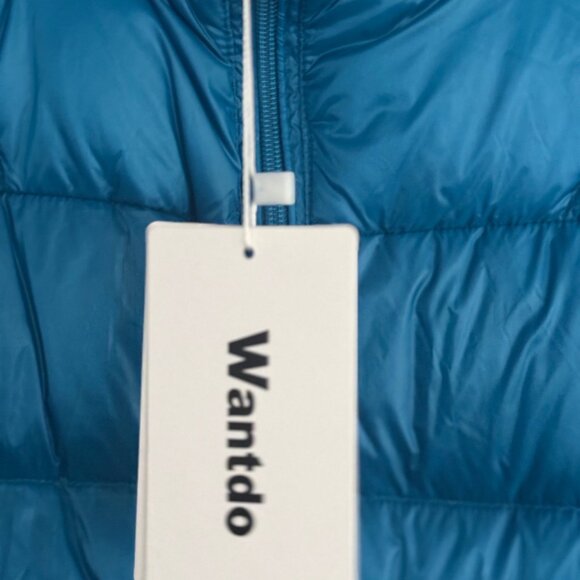 Wantdo Packable Down Puffer with Hood Turquoise | Size L | NWT - Picture 5 of 9